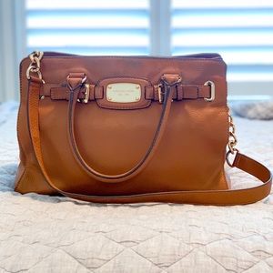 Michael Kors Brown Leather Hamilton Satchel Bag
